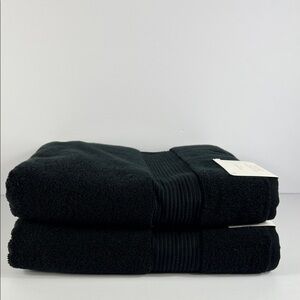 Ted Baker London Bath Towel Set Black Super Plush Luxury Cotton Set of 2 NEW